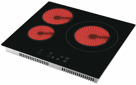 Cuiseur en céramique infrarouge à cuire de la zone trois à commande par effleurement 2000W + 1200W + 3000W