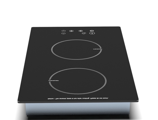 Cuiseur d'induction électrique commercial de brûleur à appareils de cuisine double 1400W + 2000W